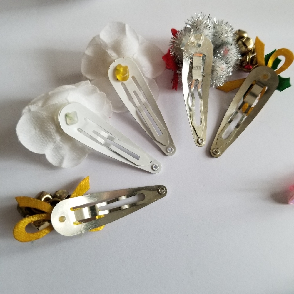 Lot of hair clips vintage to newer barrettes butterfly holiday Christmas - Picture 9 of 12